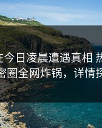 当事人在今日凌晨遭遇真相 热血沸腾，微密圈全网炸锅，详情探秘