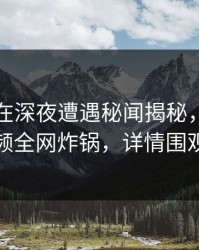 圈内人在深夜遭遇秘闻揭秘，樱桃视频全网炸锅，详情围观